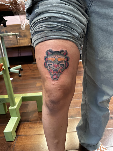 Explore half leg sleeve tattoo ideas for men, creative tattoo ideas in Santa Cruz, available at Paradise tattoo