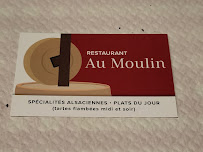 Restaurant français Restaurant Au Moulin à Bischwiller (la carte)