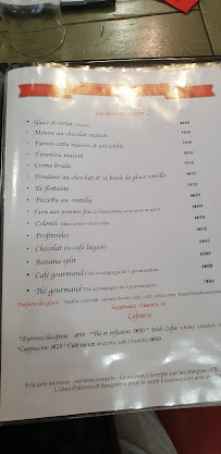 Restaurant italien LA TABLE ITALIENNE à Chambourcy (le menu)