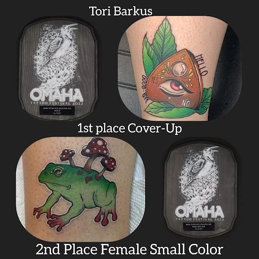Explore stained glass tattoo ideas, creative tattoo ideas in Omaha, available at Collective Hive Tattoo