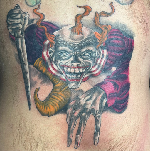 Explore japanese neck tattoo ideas, creative tattoo ideas in Ocoee, available at Slaughterized Ink Tattoo and Piercing Studio