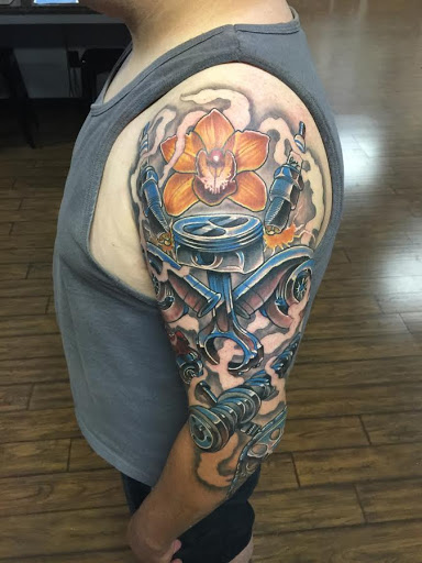 Explore tattoo ideas shoulder blade, creative tattoo ideas in Linden, available at Fredricks Tattoo Gallery