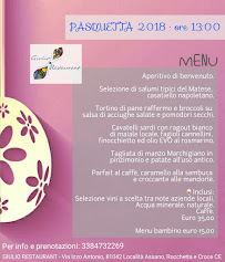 Carte du Giulio Restaurant à Frazione