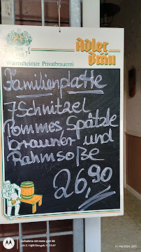 Restaurant Hemmi's Schlemmerhütte à Kieselbronn (le menu)