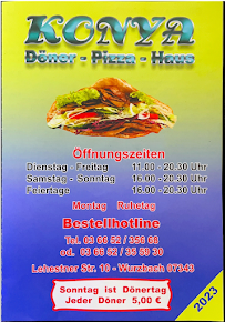 Menu / carte de Konya Döner à Wurzbach