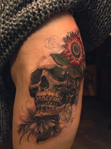 Explore cyberpunk 2077 tattoo ideas, creative tattoo ideas in Hudson, available at The Bohemian Social Club