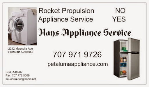 Hans Appliance Service in Petaluma, California
