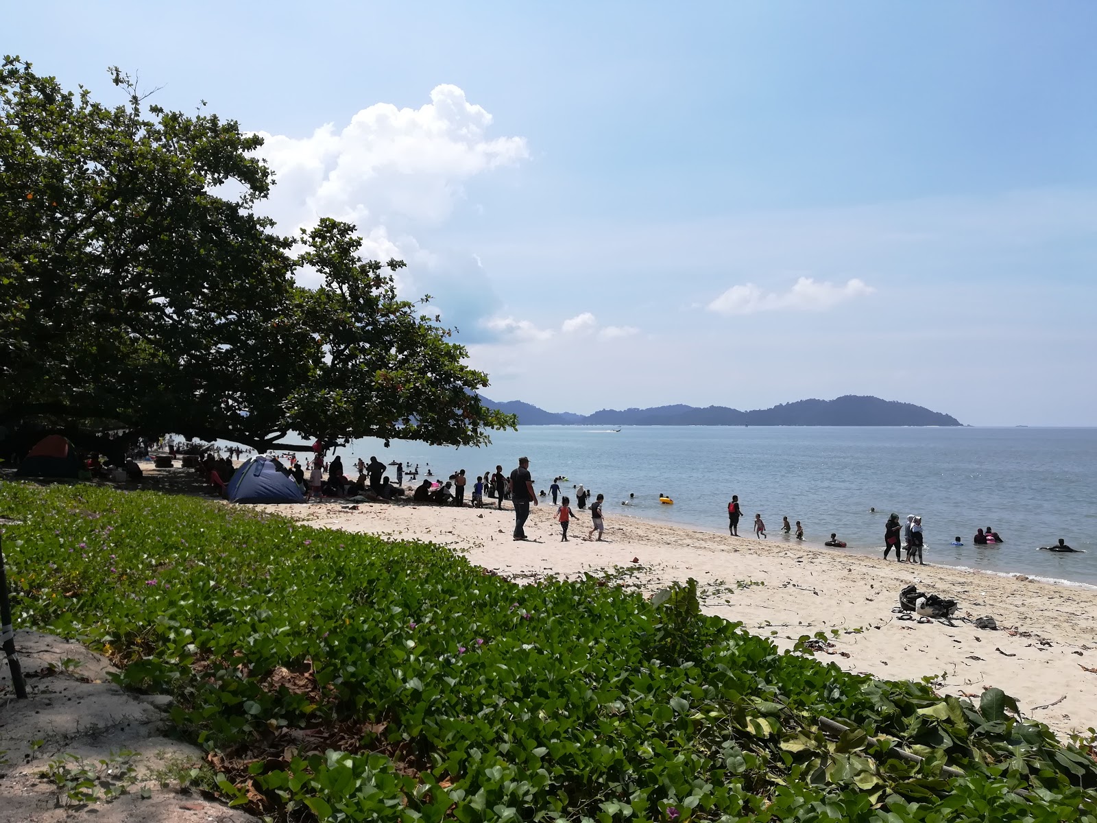 Teluk Senangin Beach的照片 带有碧绿色水表面
