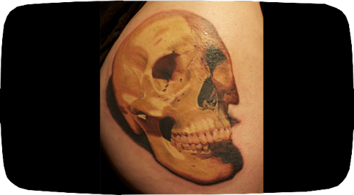 Explore angel halo tattoo ideas, creative tattoo ideas in Frederick, available at Time Bomb Tattoos & Curiosities