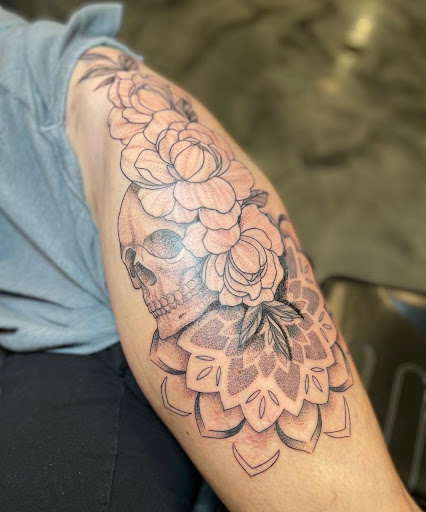 Explore full neck tattoos ideas, creative tattoo ideas in Peoria, available at Modern Ink Tattoo