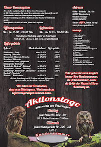 Menu du Pizza Service Am Regenstein à Blankenburg