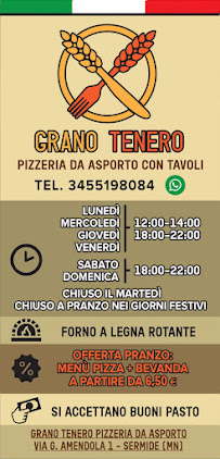 Pizzeria Grano Tenero 2.0 SERMIDE à Sermide menu