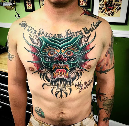 Explore shoulder flower tattoo ideas, creative tattoo ideas in Twentynine Palms, available at Hilltop Tattoo Company