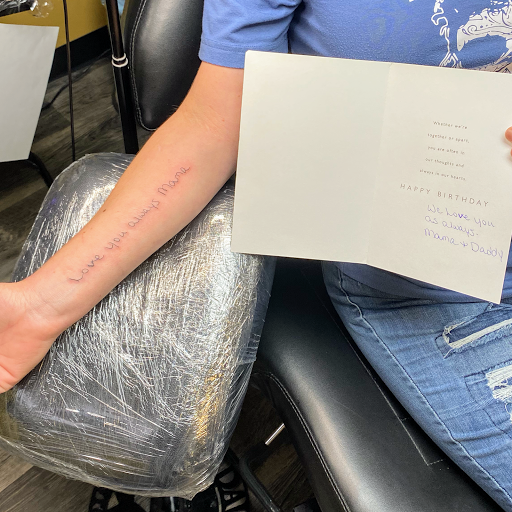 Explore grandparent tattoo tribute ideas, creative tattoo ideas in Warner Robins, available at Untold Pain Tattoo Studio