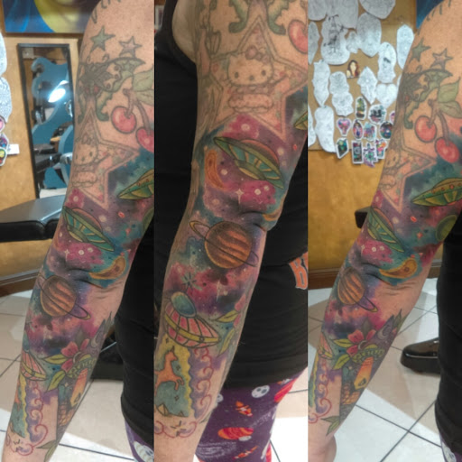 Explore dystopian tattoo ideas, creative tattoo ideas in Orange City, available at Modern Elegance Tattoo & Body Piercing