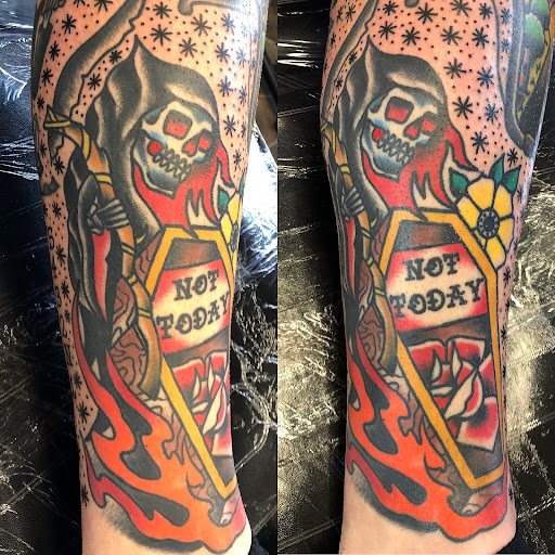 Explore tattoo shading ideas, creative tattoo ideas in Mount Pleasant, available at Goos Tattoo Shop