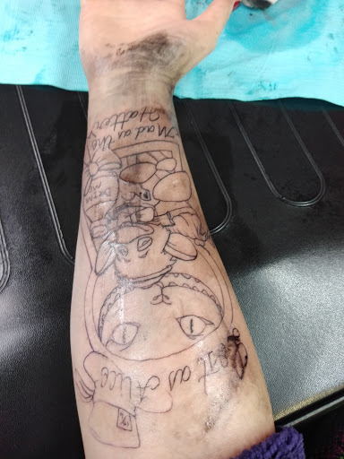 Explore pelican tattoo ideas, creative tattoo ideas in Cuyahoga Falls, available at The Lions Den Tattoo Studio