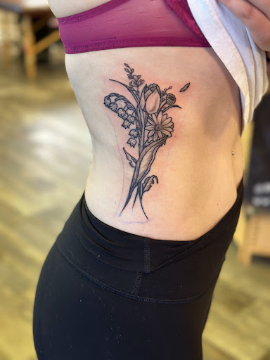 Explore polka trash tattoo ideas, creative tattoo ideas in Maple Lake, available at Earth Child Tattoo