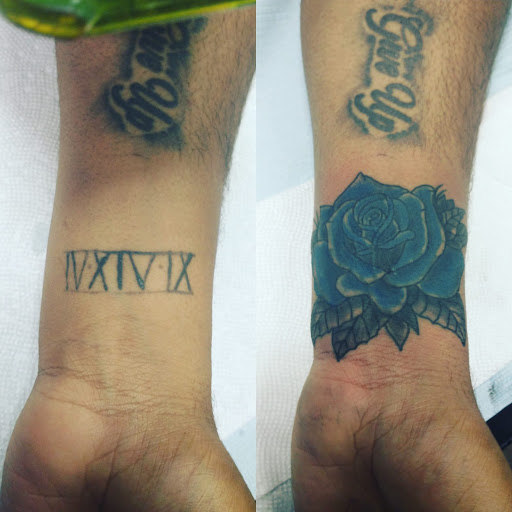 Explore inside elbow tattoo ideas, creative tattoo ideas in Carbondale, available at MsCandyTattoo