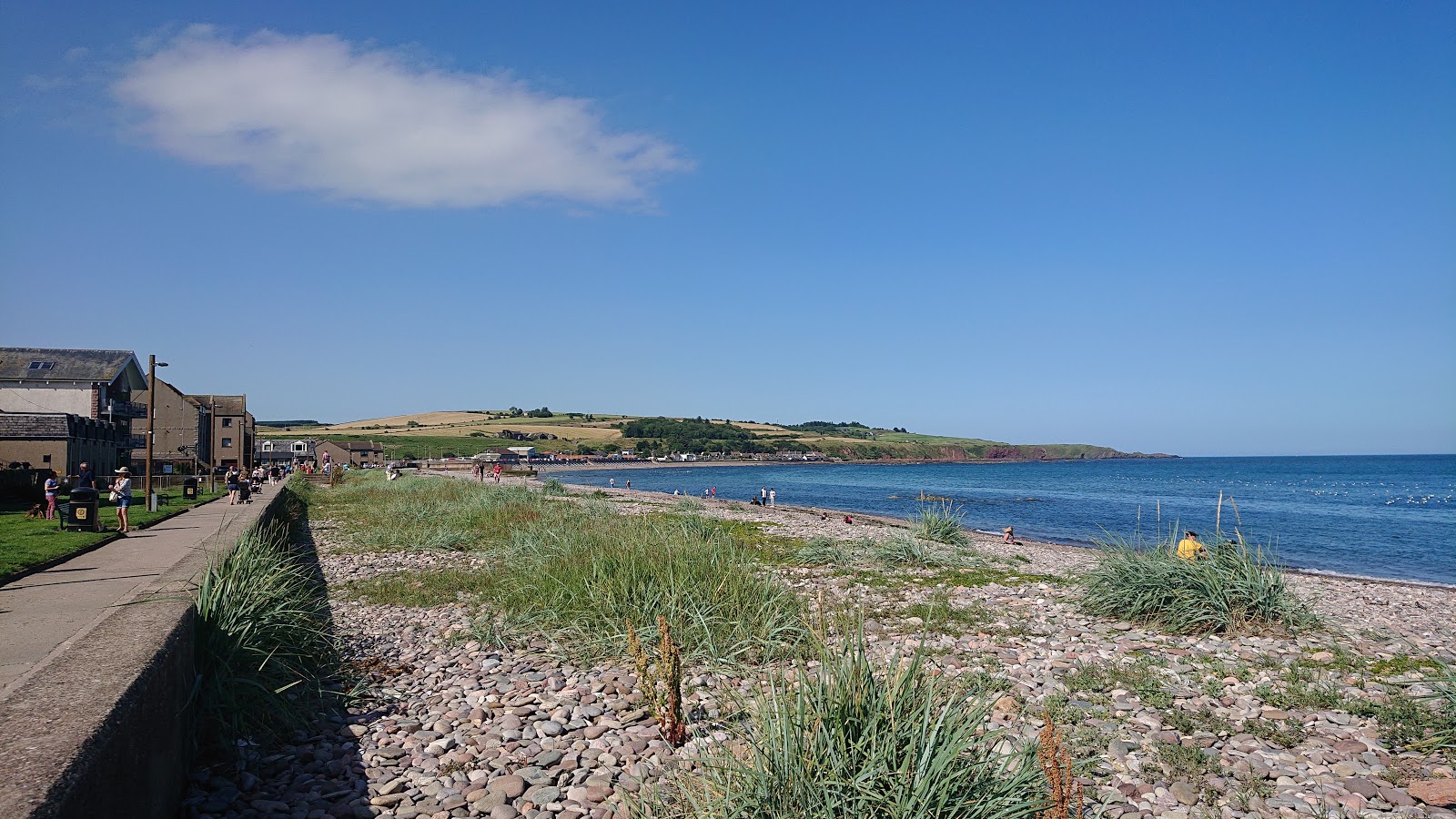 Photo of Stonehaven Beach and the settlement