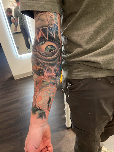 Explore motocross tattoo ideas, creative tattoo ideas in Bridgeport, available at Pike Street Studios Tattoo and Body Piercing