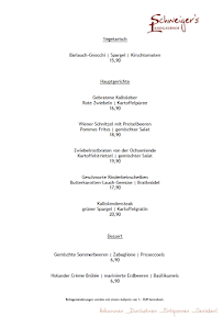 Menu du Schweiger’s Landgasthof à Wartenberg