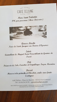 Restaurant Le Café Télline à Grimaud (le menu)