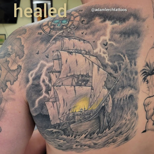 Explore dragon forearm tattoo ideas, creative tattoo ideas in Whitehall, available at Legion Tattoo Gallery