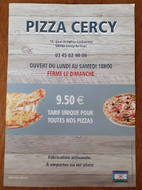 Menu / carte de Pizza Cercy à Cercy-la-Tour