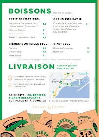 Carte du Fusion’L Pizzeria à Vallauris