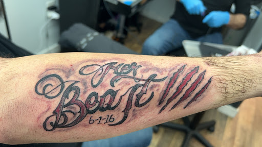 Explore clock hand tattoo ideas, creative tattoo ideas in Monroe, available at The House of Ink