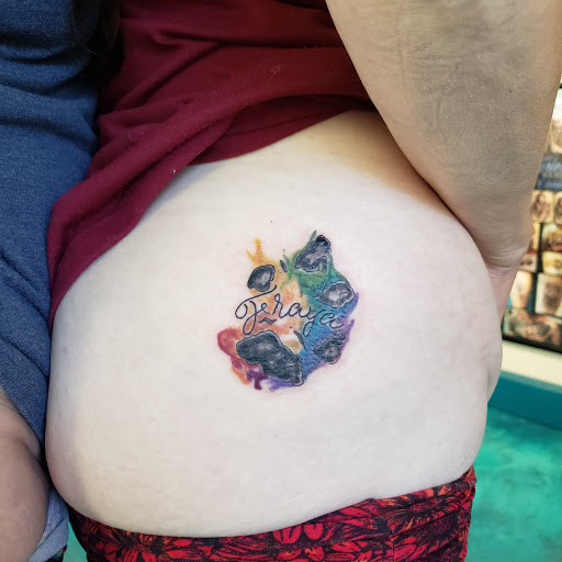 Explore cute girl tattoo ideas, creative tattoo ideas in Traverse City, available at Pinups & Needles