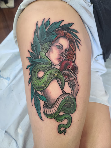 Explore street signs tattoo ideas, creative tattoo ideas in Peoria, available at Big Top Tat2