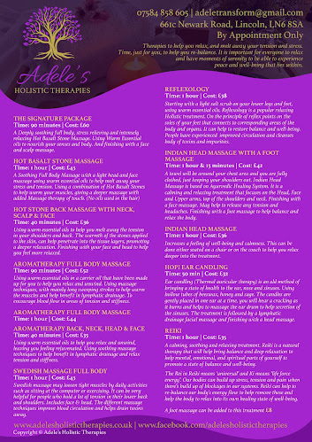 Adele’s Holistic Therapies - Lincoln