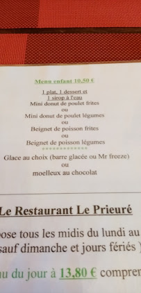 Restaurant français hotel Restaurant Le Prieuré à Sainte-Croix-en-Jarez (la carte)
