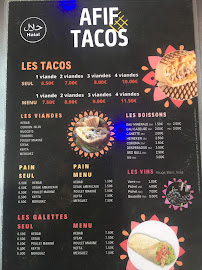 Menu du Afif Tacos à Mauguio