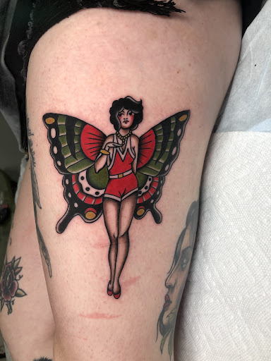 Explore elbow tattoo ideas, creative tattoo ideas in Oakwood, available at Victory Tattoo Co