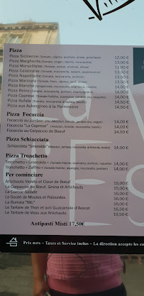 La Villa d'Este à Nice menu
