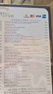 Ristorante Campo de’ Fiori à Rome menu