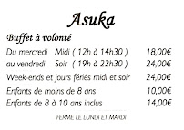 Asuka à Magny-le-Hongre menu