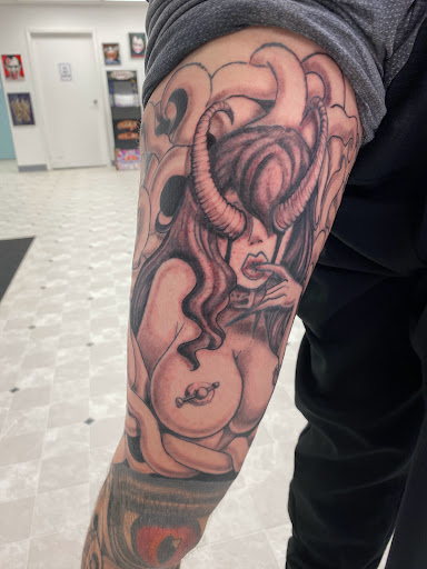 Explore neck tattoo idea, creative tattoo ideas in Orland, available at K1LL3R ARTW0RK