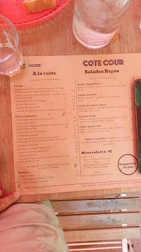 Restaurant Côté Cour à Saint-Guilhem-le-Désert carte