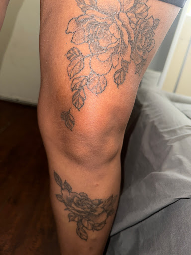 Explore kissing lips tattoo ideas, creative tattoo ideas in Shakopee, available at Crazy Lady Ink LLC