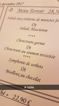 Restaurant Au Cheval Blanc à Baldersheim menu
