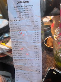 Café Peri à Berlin menu