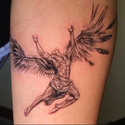 Explore smoking tattoo ideas, creative tattoo ideas in Odessa, available at Black Cat Tattoo Company