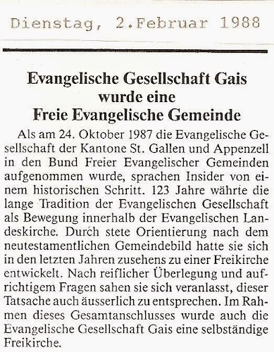 Kommentare und Rezensionen über Freie Evangelische Gemeinde Gais