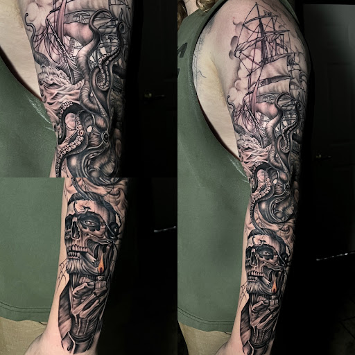 Explore tribal lion tattoo ideas, creative tattoo ideas in Waco, available at SOUTHPAW INK TATTOOS & PIERCINGS