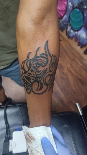 Explore 3 4 sleeve tattoo ideas, creative tattoo ideas in Pearland, available at Black List Tattoo & Piercing Co.