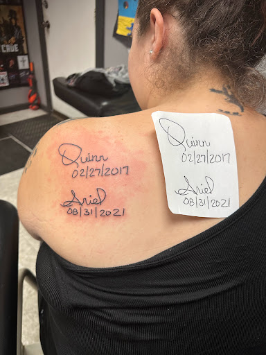 Explore dominican flag tattoo ideas, creative tattoo ideas in Hudson Falls, available at ALTERED ADDICTION TATTOOS